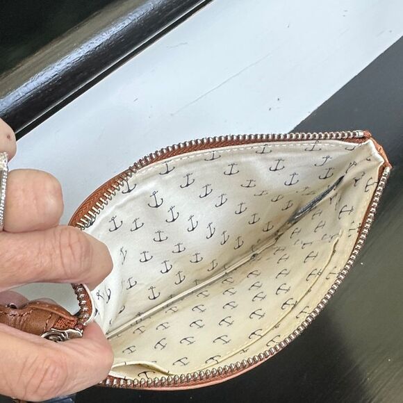 Brighton Genuine Leather Nautical Wristlet Crab & Script Design - Picture 6 of 7